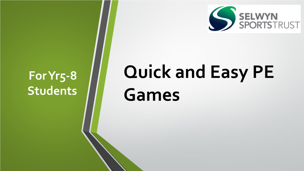 Quick and Easy PE Games