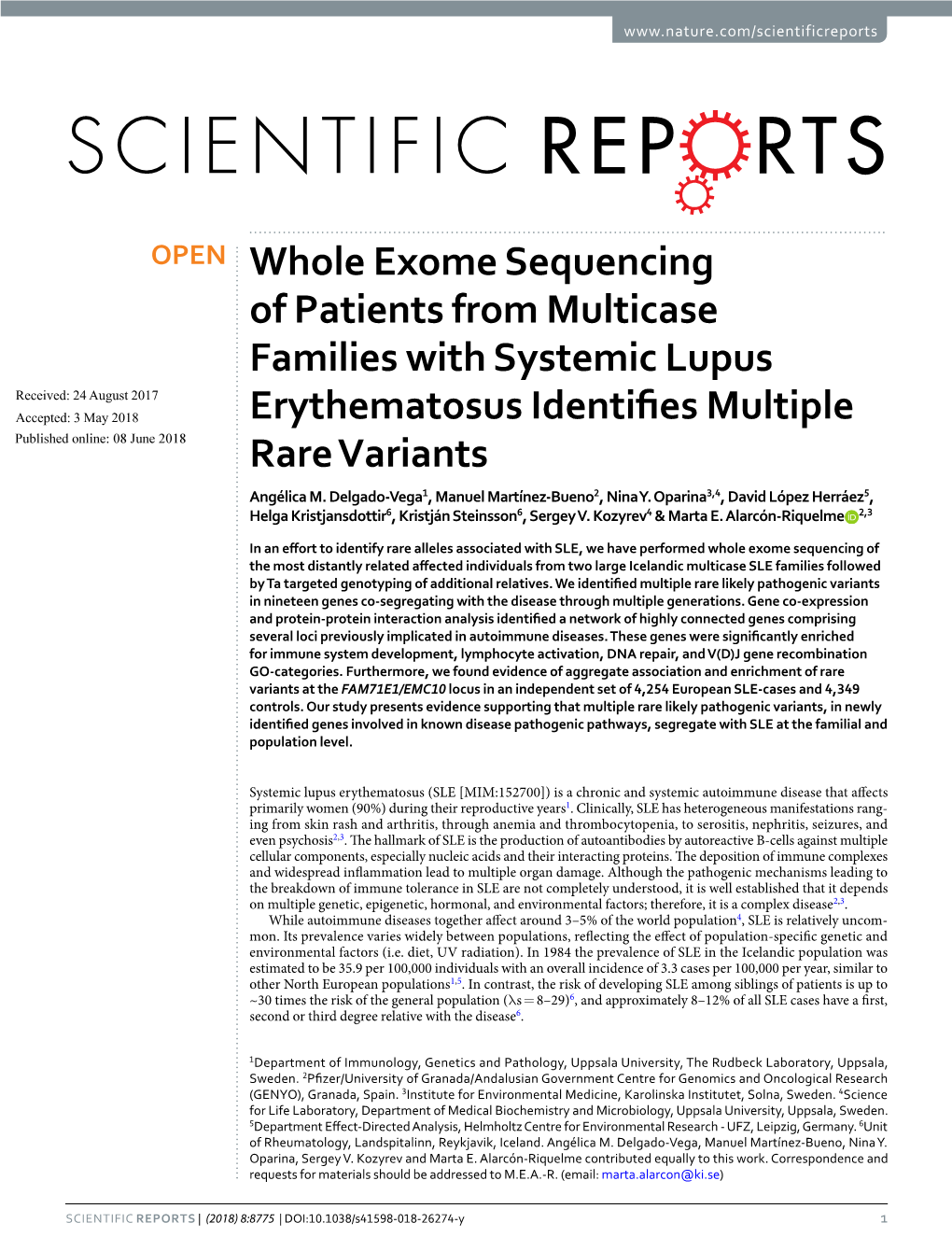 Whole Exome Sequencing of Patients from Multicase Families