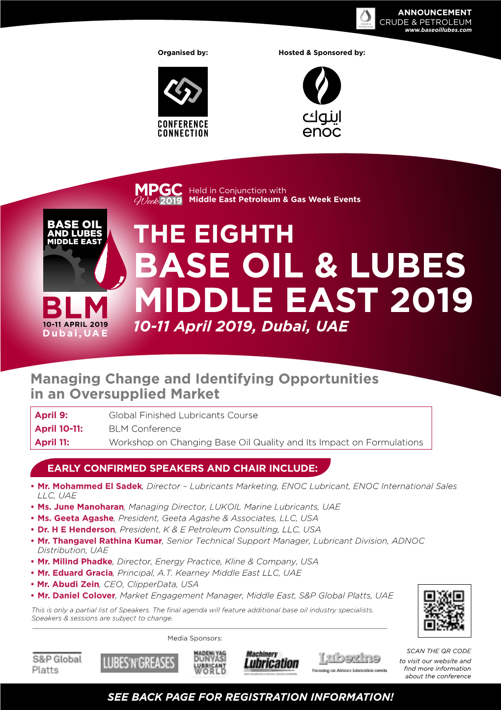 Base Oil & Lubes Middle East 2019
