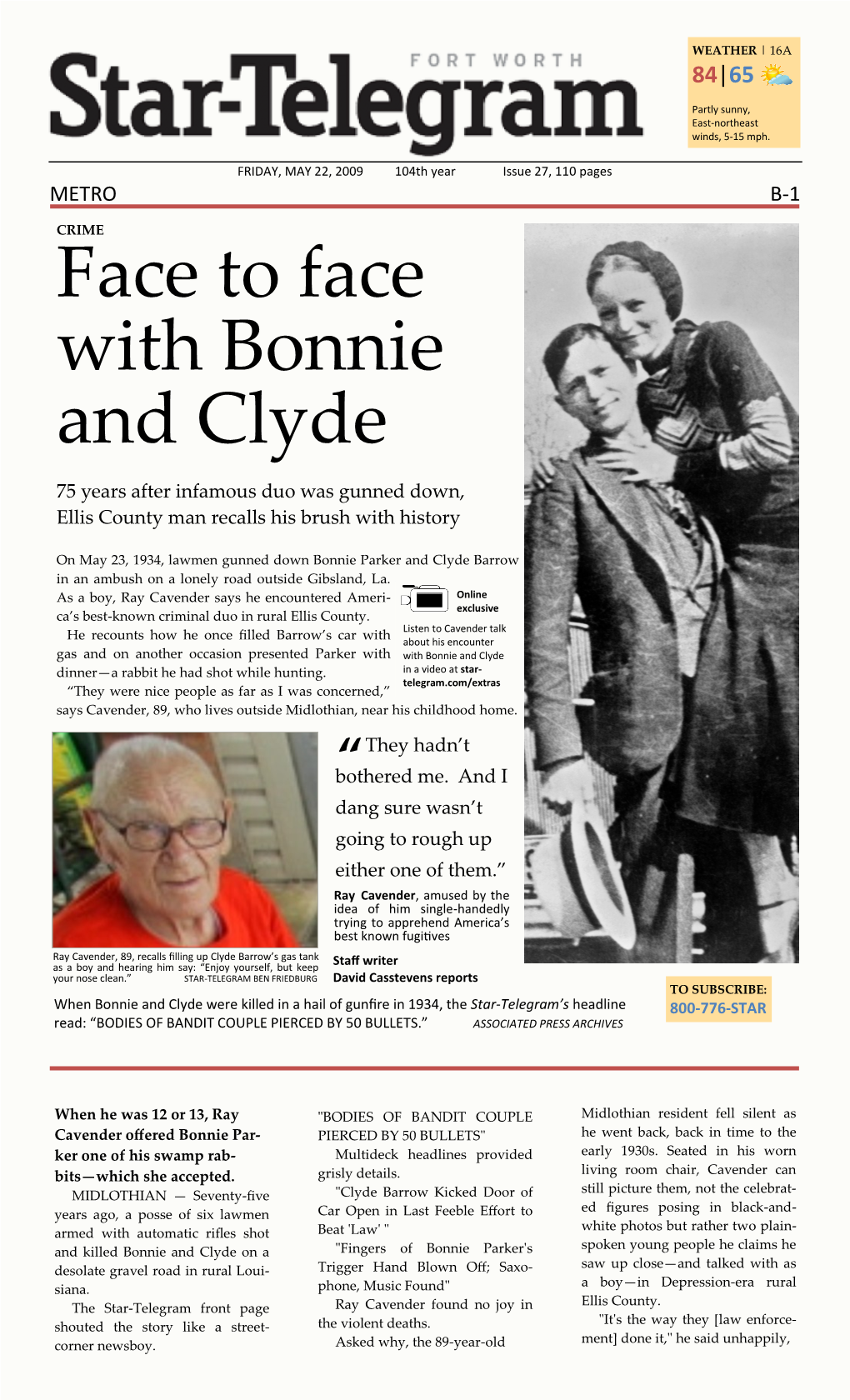 Face to Face with Bonnie and Clyde