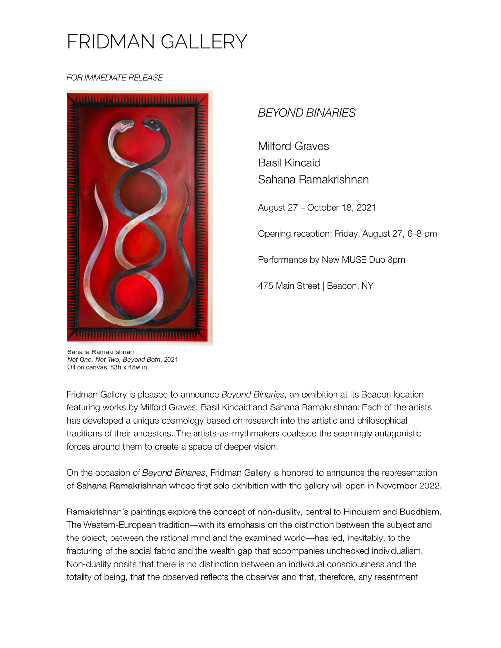 Beyond Binaries Press Release