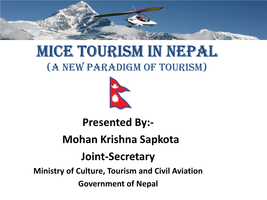 Tourism in Nepal (A New Paradigm of Tourism)