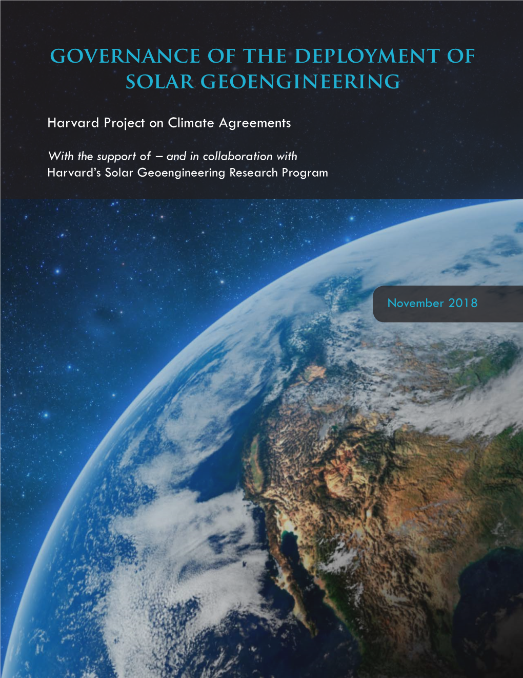 Governance of the Deployment of Solar Geoengineering