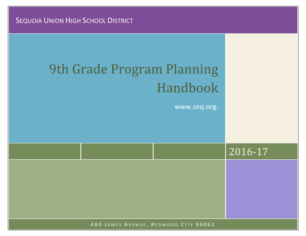 9Th Grade Program Planning Handbook