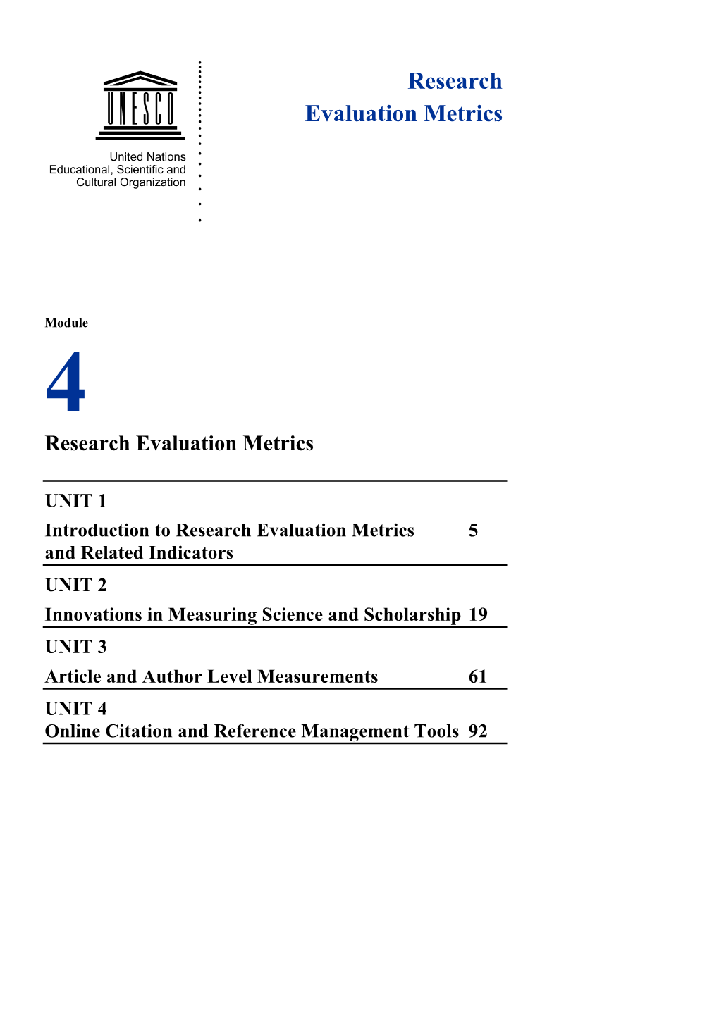 Research Evaluation Metrics