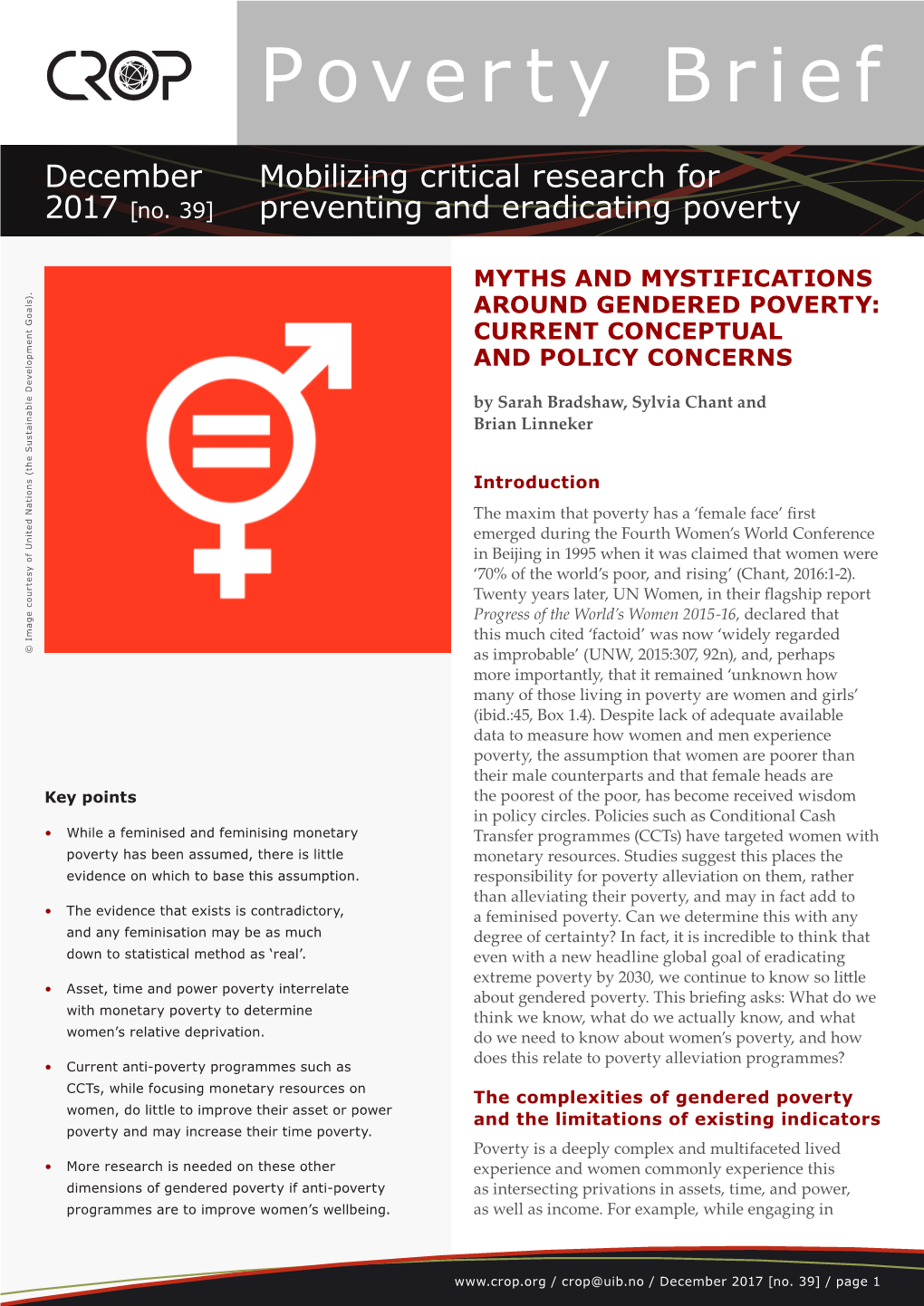 Poverty Brief 39: Myths and Mystifications Around Gendered