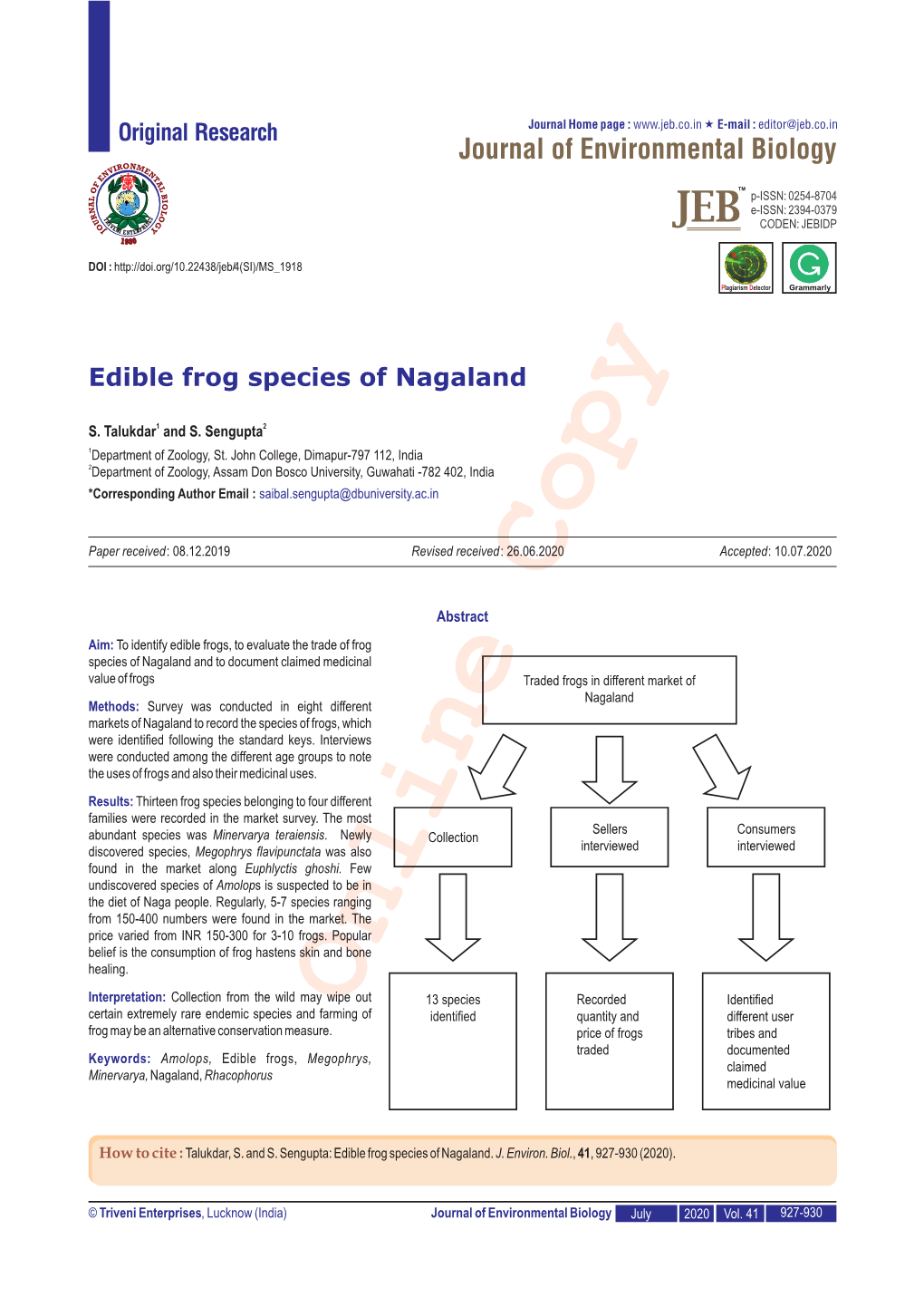 Edible Frog Species of Nagaland