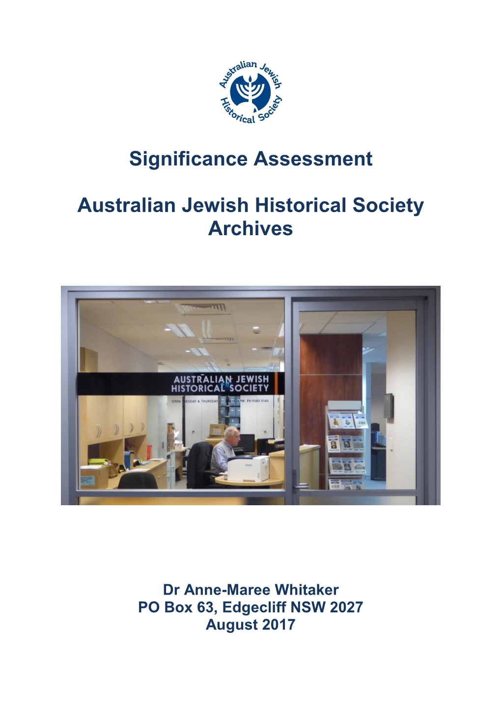 Significance Assessment Australian Jewish Historical Society Archives