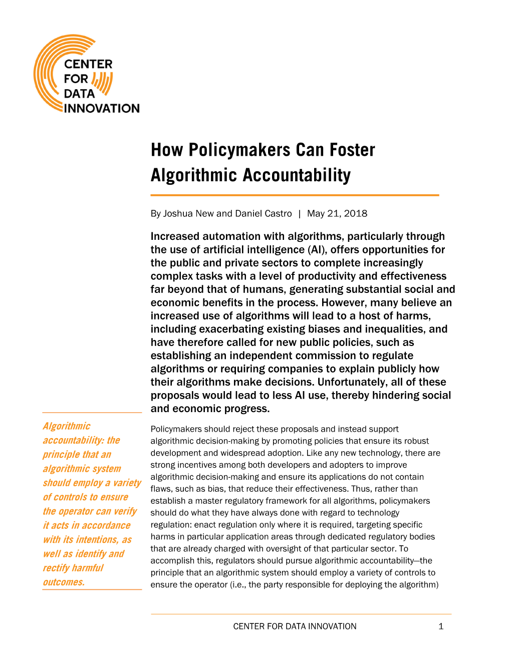 How Policymakers Can Foster Algorithmic Accountability