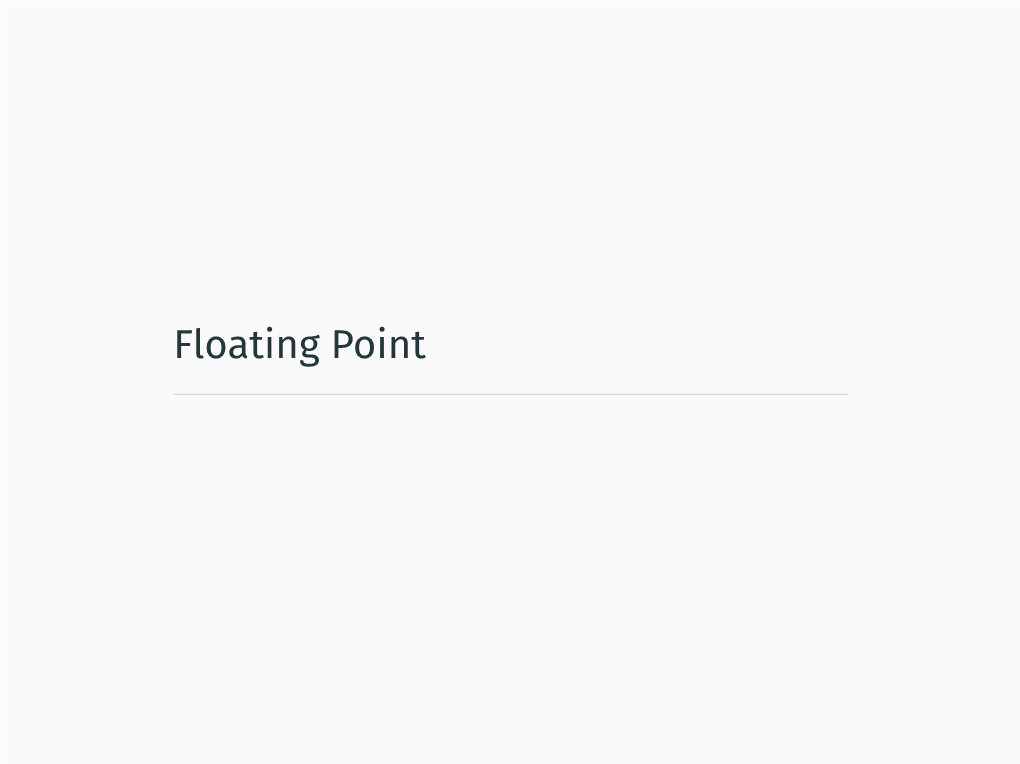 Floating Point Objectives