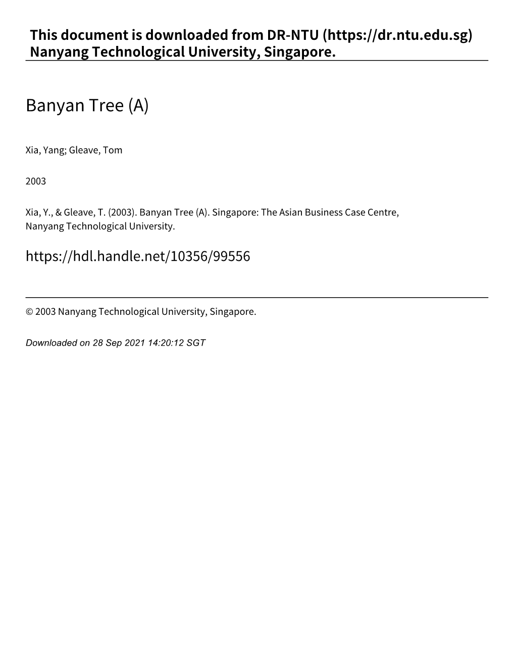 Banyan Tree (A)