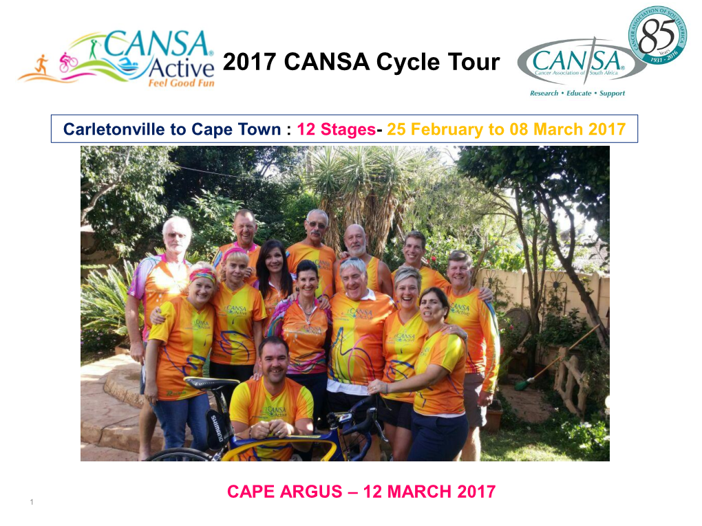 2017 CANSA Cycle Tour