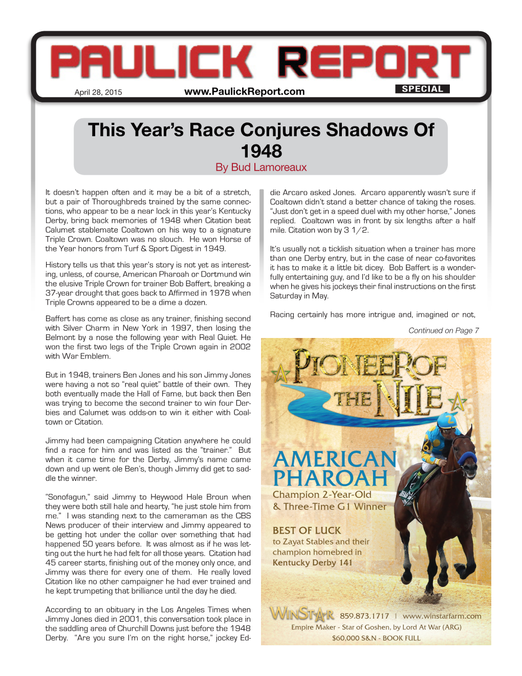 Pedigree Spotlight Mubtaahij’S International Intrigue by Frank Mitchell