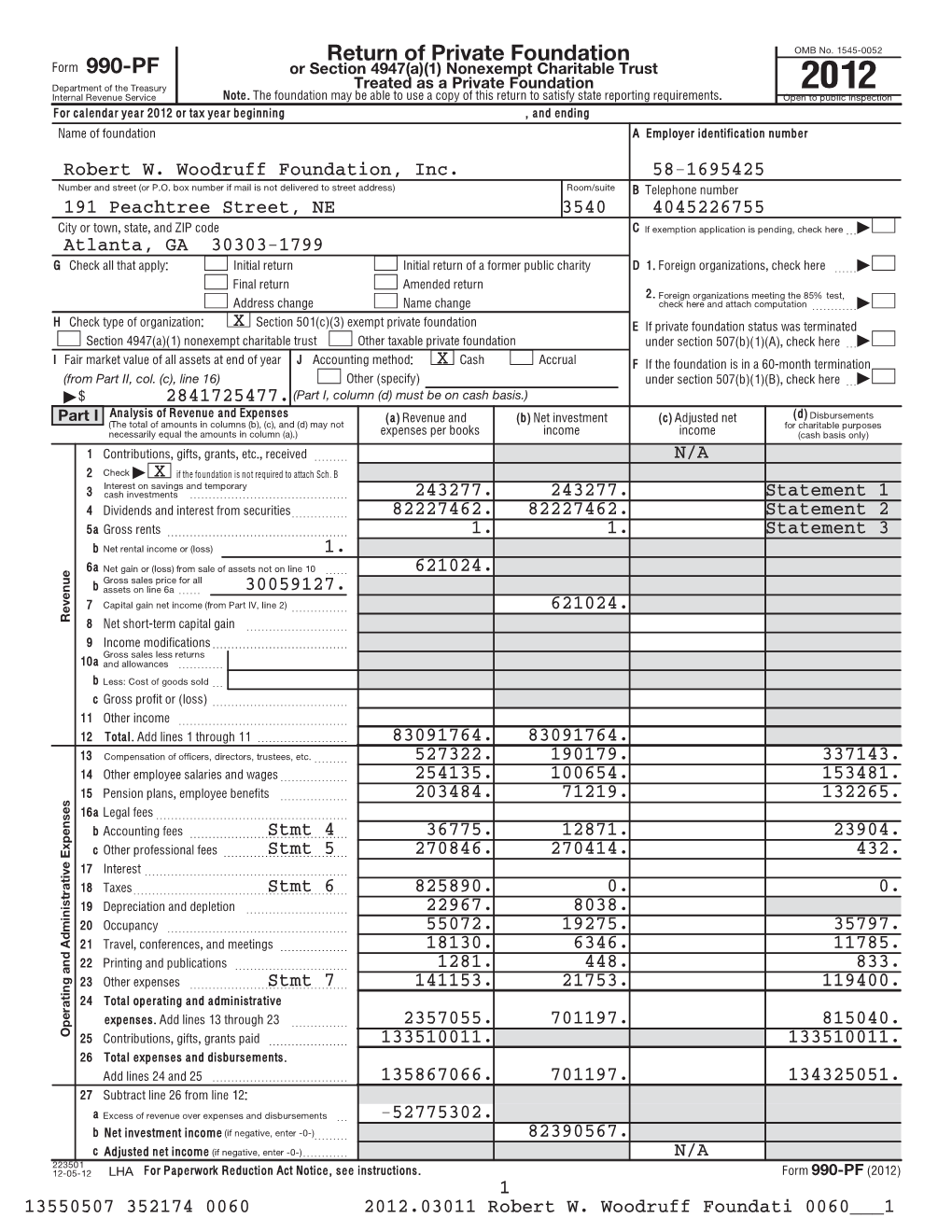 Return of Private Foundation 990-PF