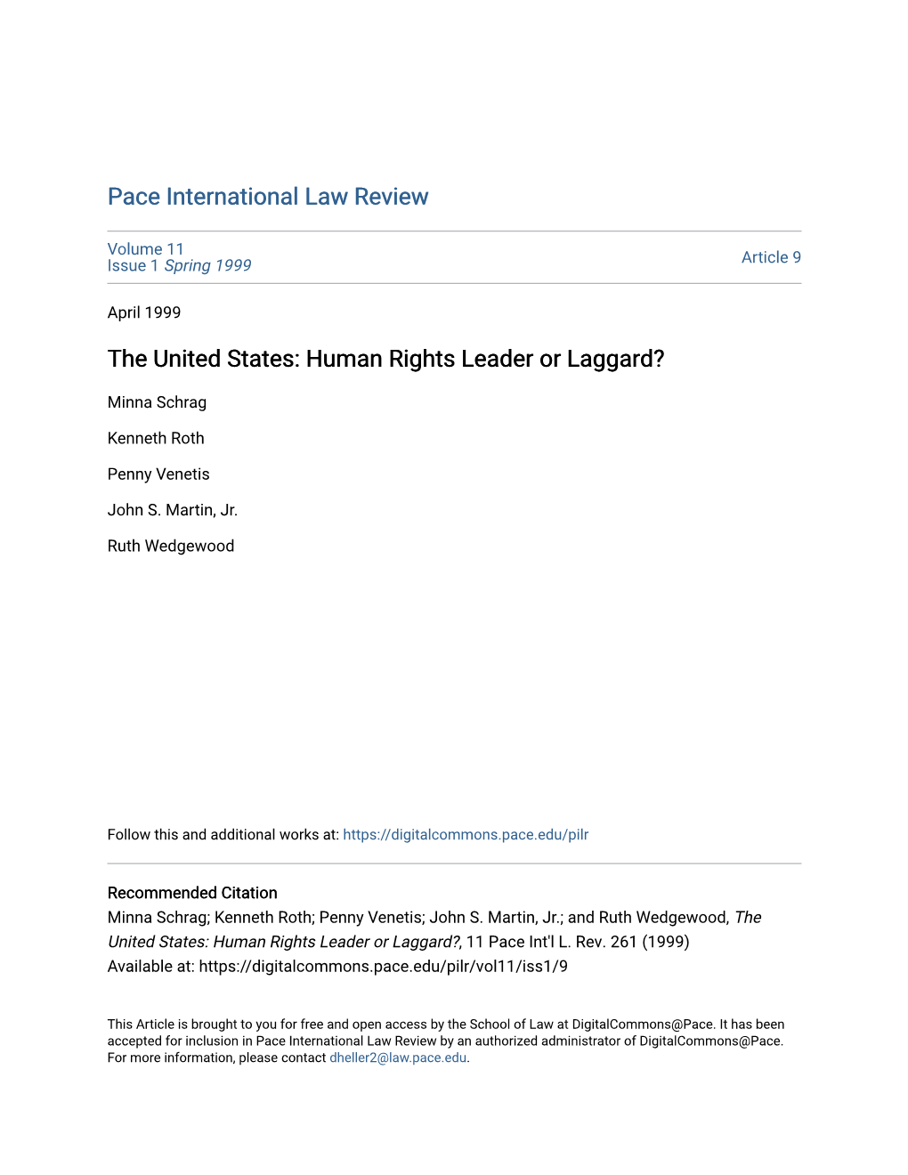 Human Rights Leader Or Laggard?