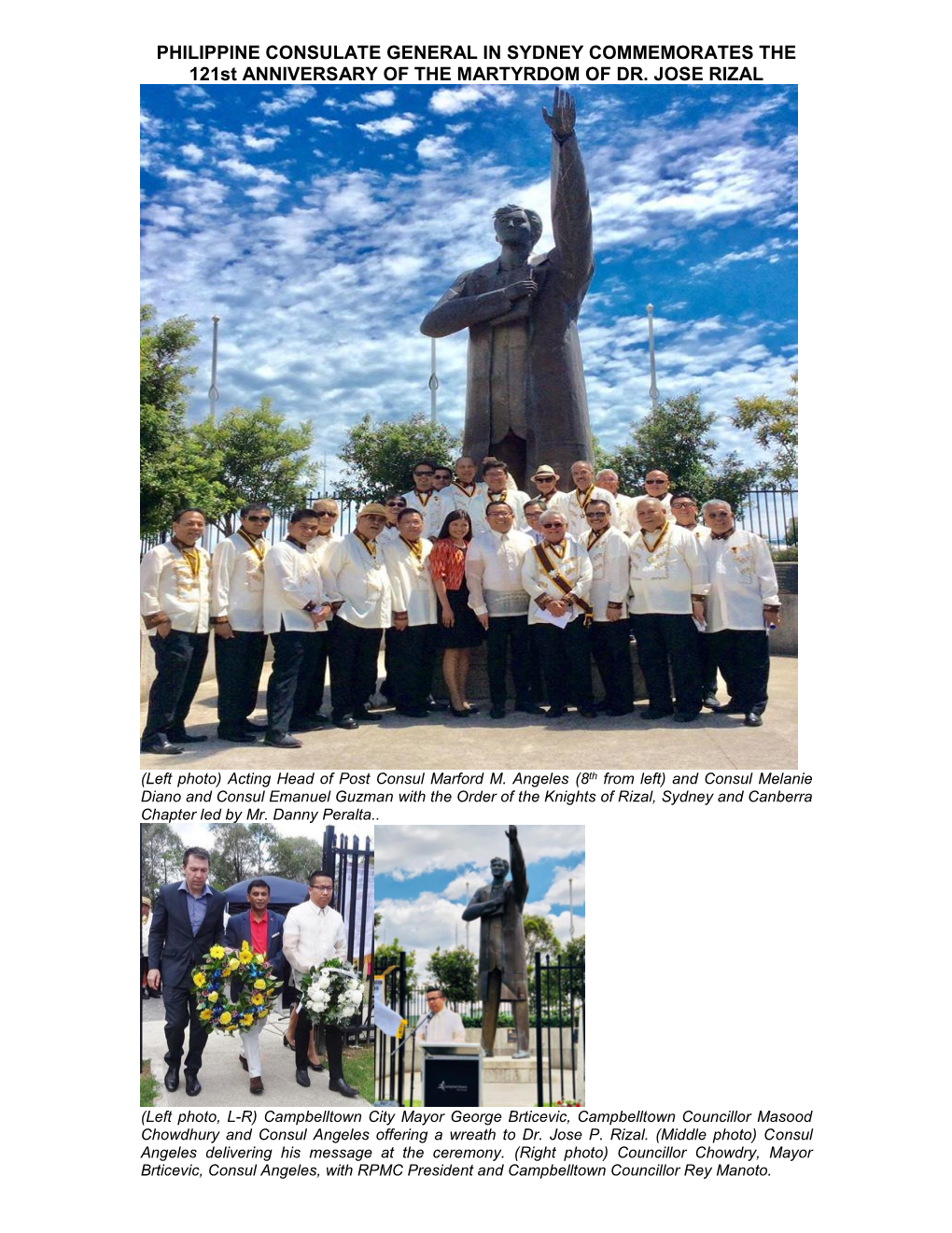 Consul General Ruth Morales Prado Leads Rizal Day Rites in British