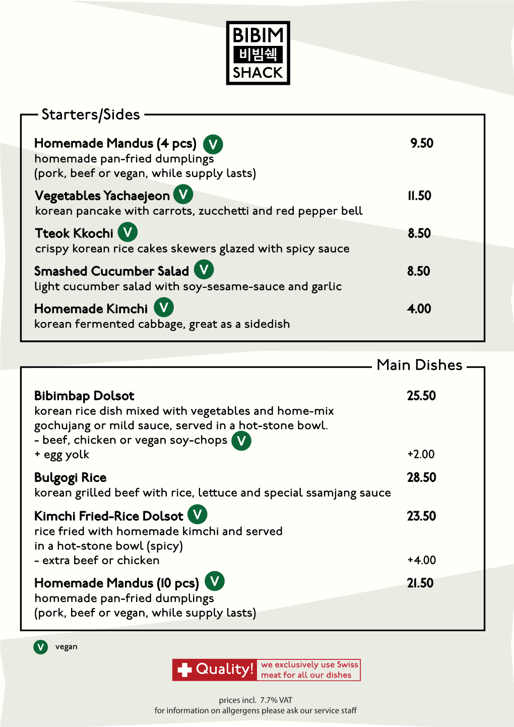 Starters/Sides Main Dishes