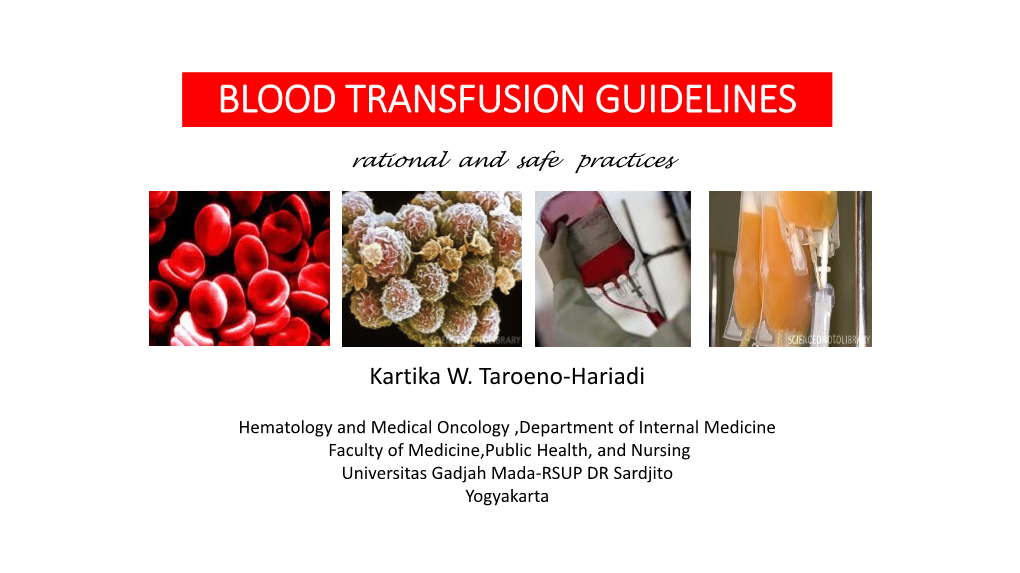 Blood Transfusion Guidelines