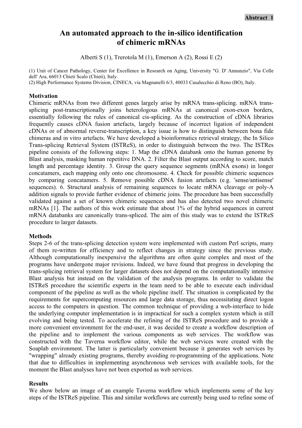 An Automated Approach to the In-Silico Identification of Chimeric Mrnas