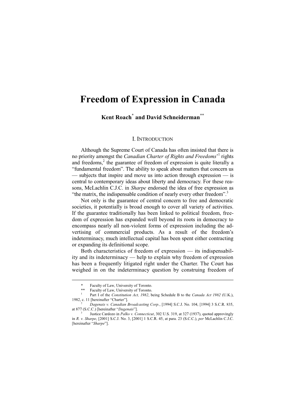 Freedom of Expression in Canada