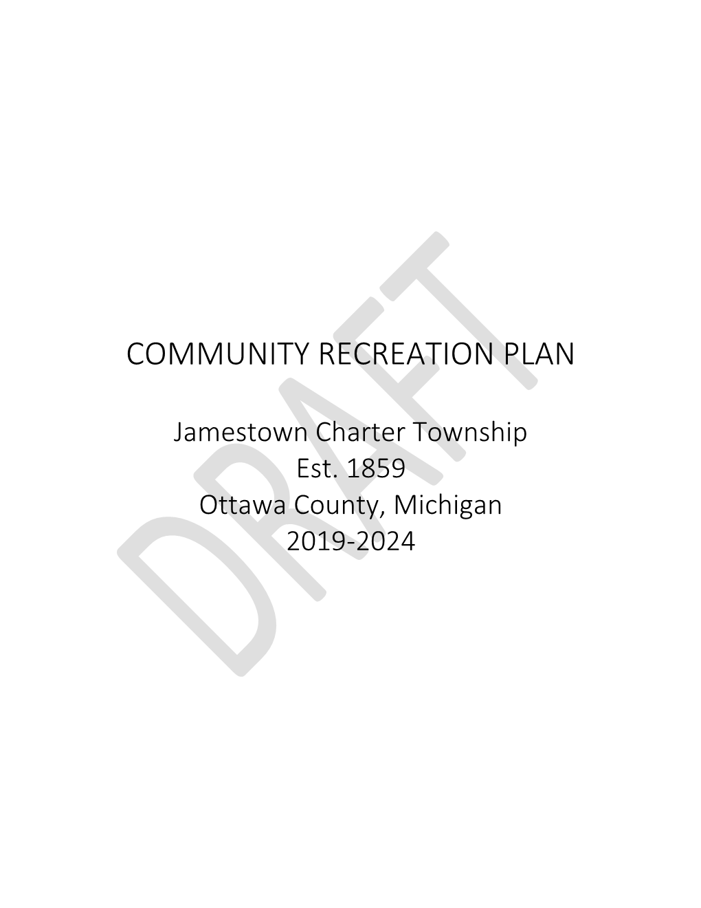 Community Recreation Plan