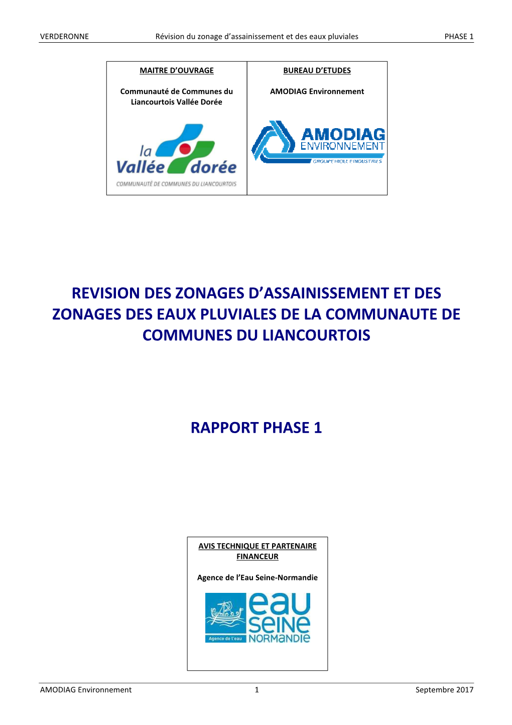 VERDERONNE Révision Du Zonage D’Assainissement Et Des Eaux Pluviales PHASE 1