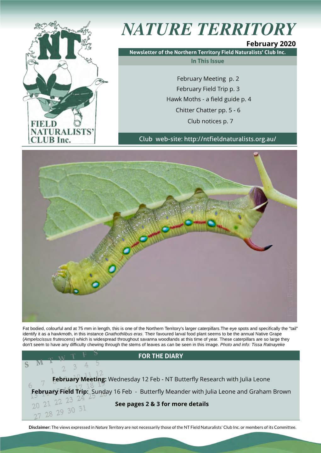 February 2020 Newsletter of the Northern Territory Field Naturalists' Club Inc