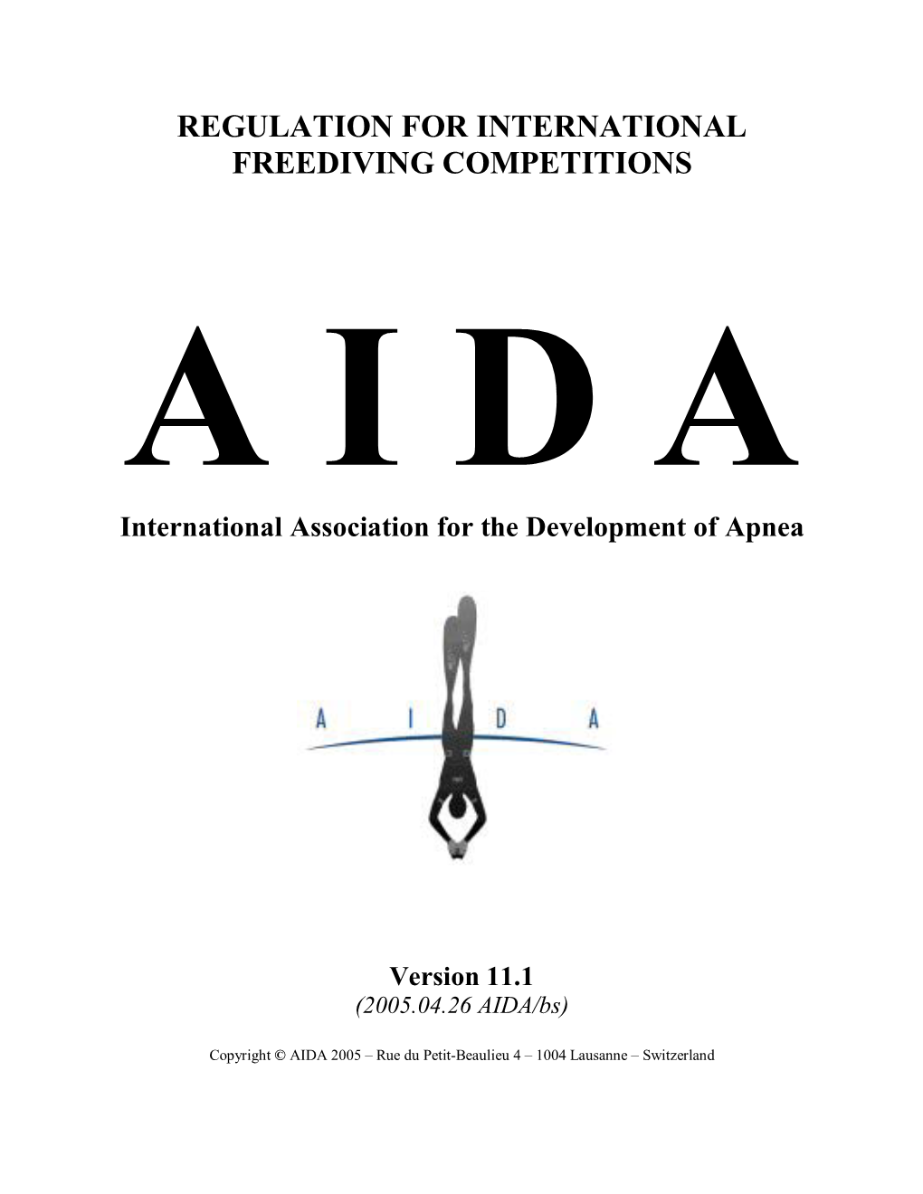 Regulation for International Freediving Competitions