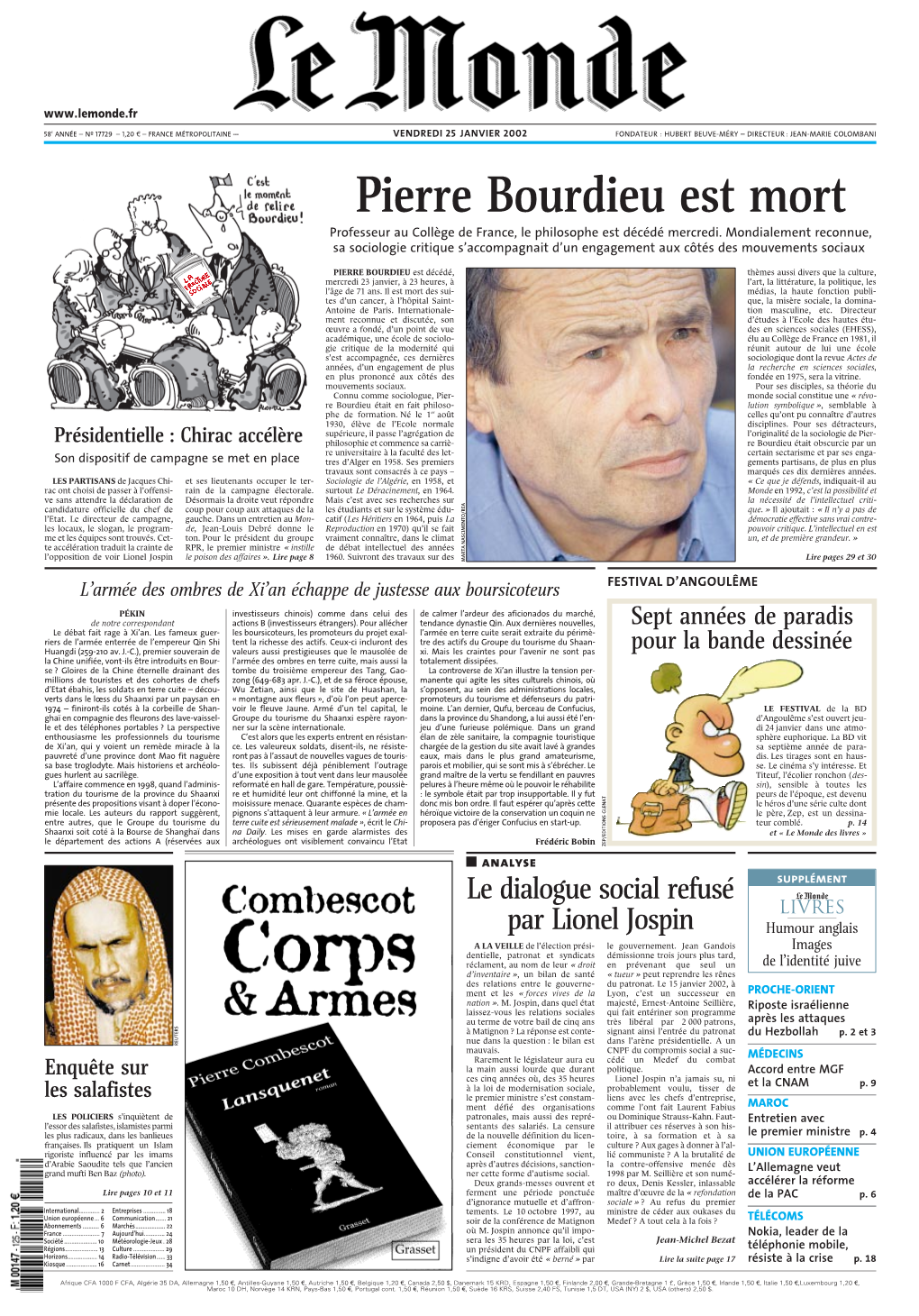 LE MONDE/PAGES&lt;UNE&gt;