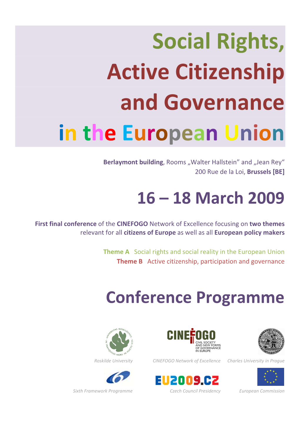 Social Rights, Active Citizenship and Governance in the European Union