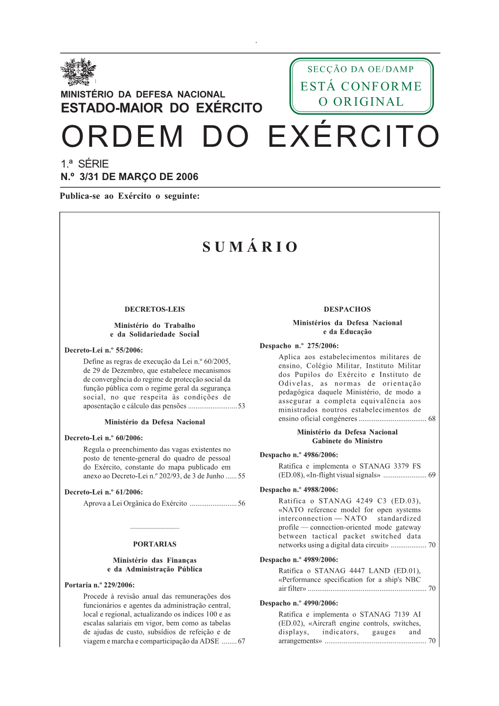 Ordem Do Exército N.º 3 51