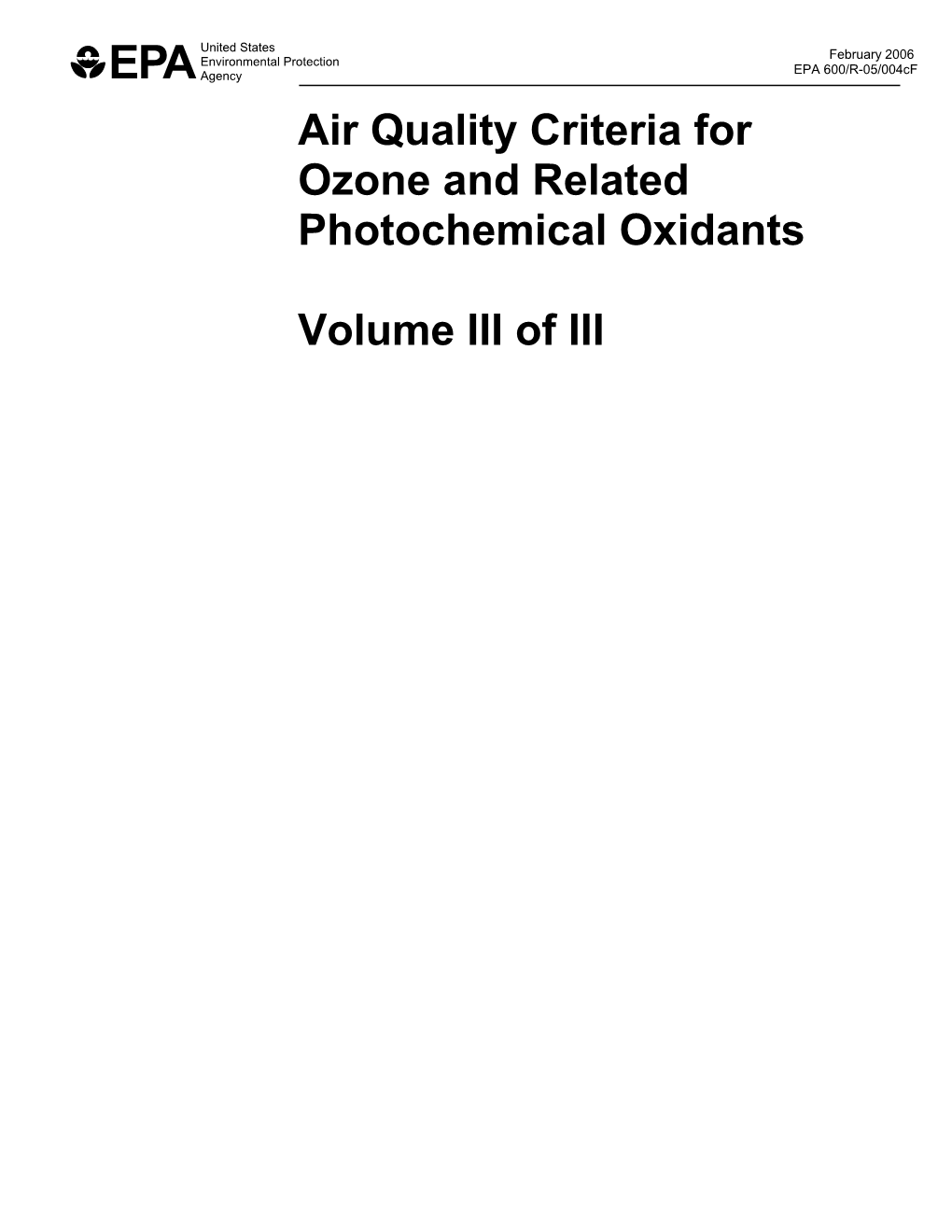 H:\Dpc\1068\Ozone-Final (Feb 2006)\VOL III FM.Wpd