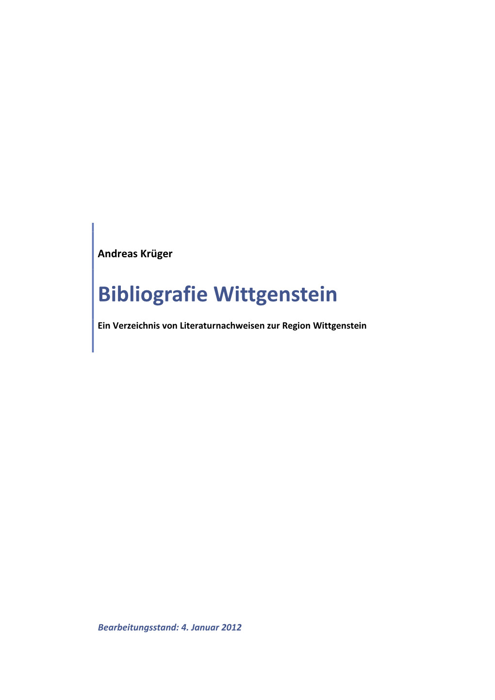 Bibliografie Wittgenstein