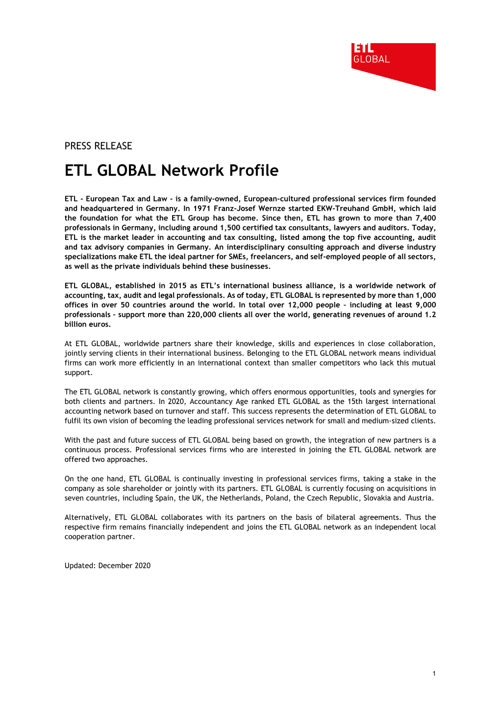 ETL GLOBAL Network Profile