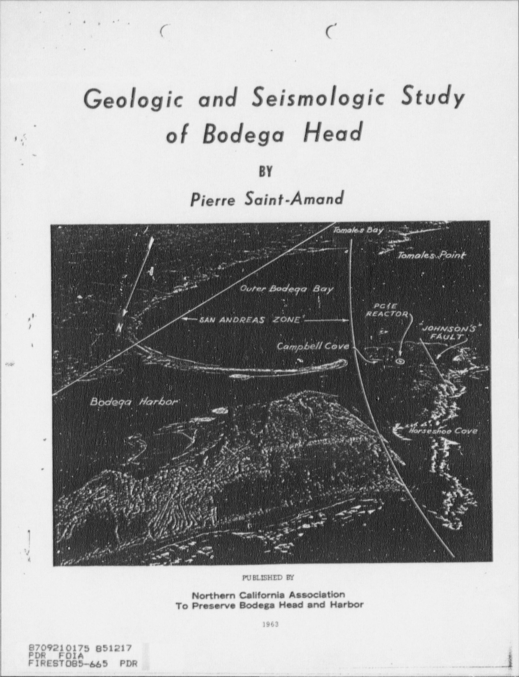 "Geologic & Seismologic Study of Bodega Head."