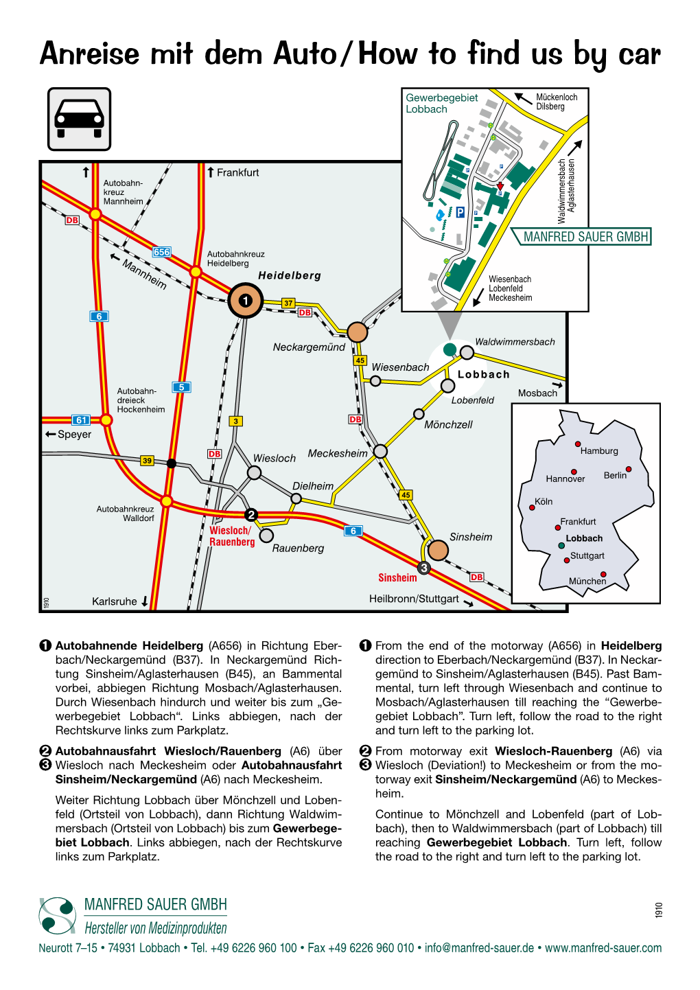 Anreise Mit Dem Auto / How to Find Us by Car