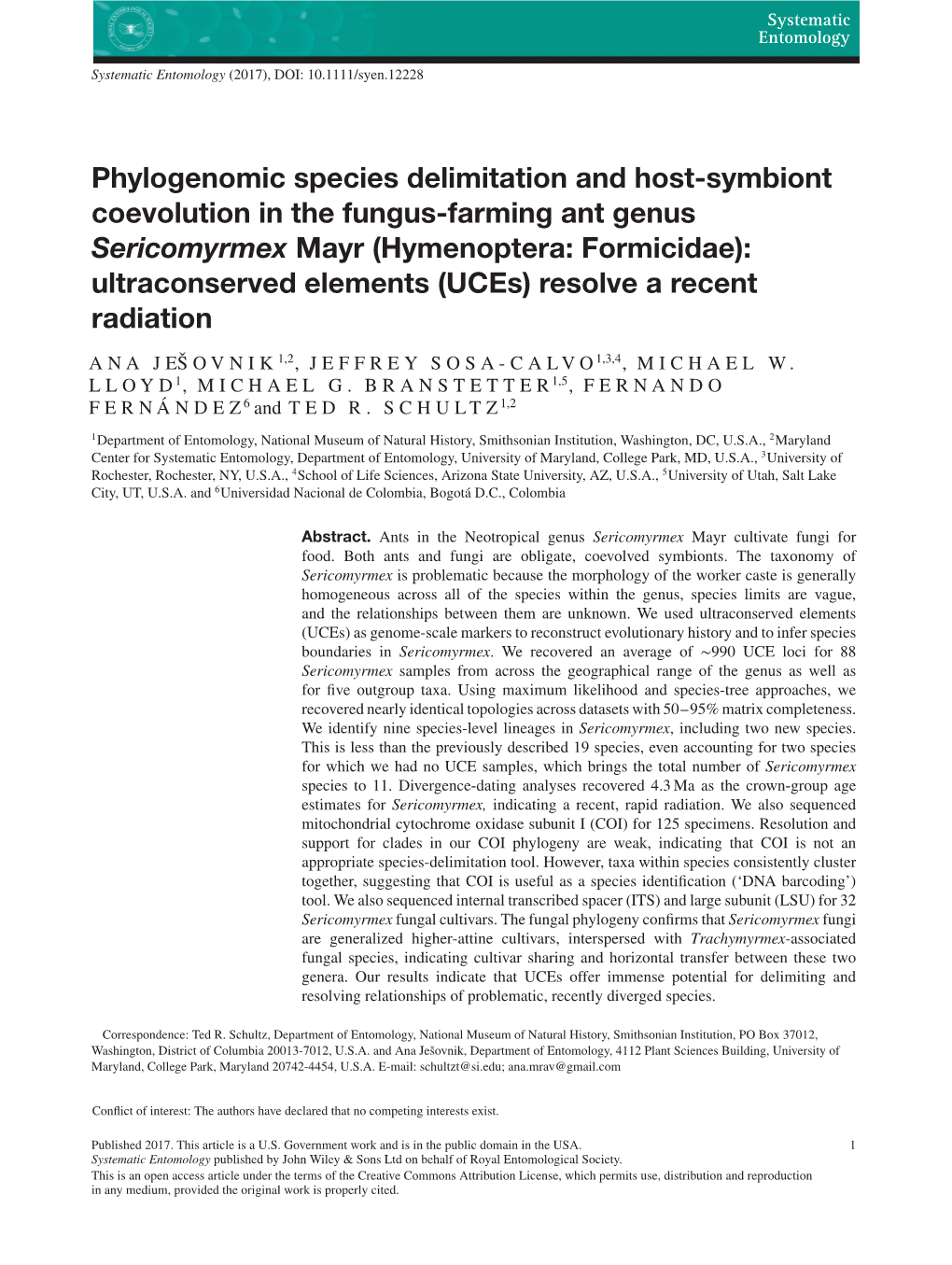 Phylogen¬Omic Species Delimitation and Host-Symbiont Coevolution In