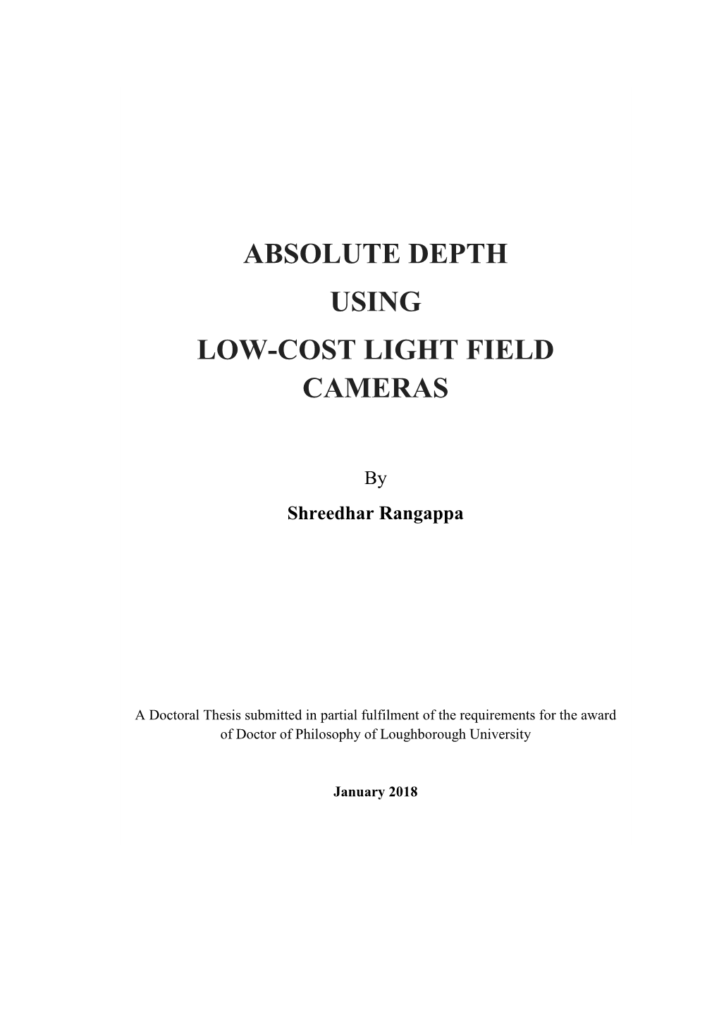 Absolute Depth Using Low-Cost Light Field Cameras