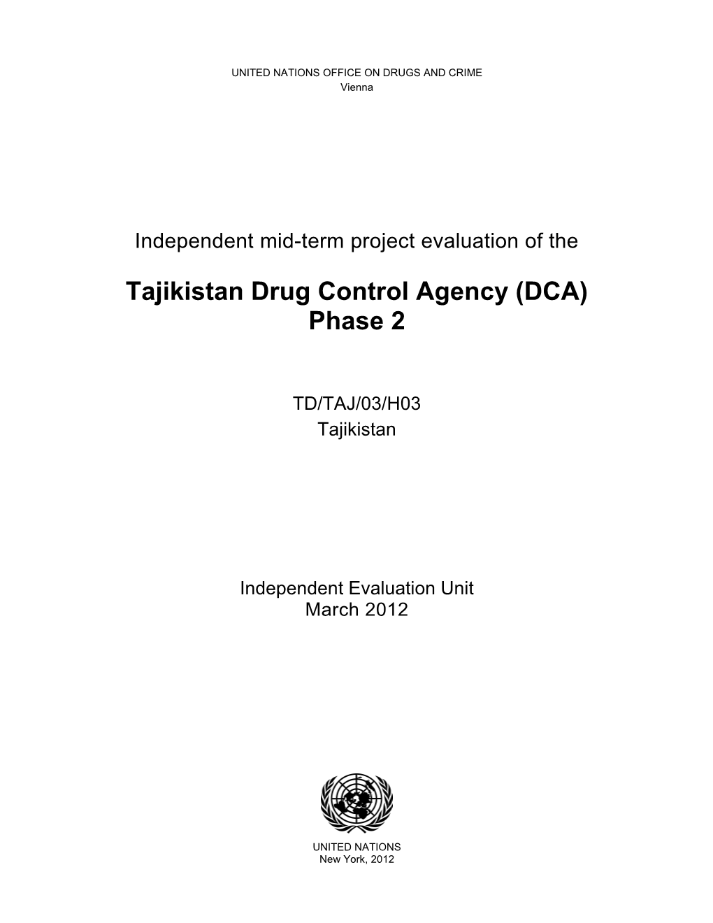 Tajik DCA H03 Final Evaluation Report