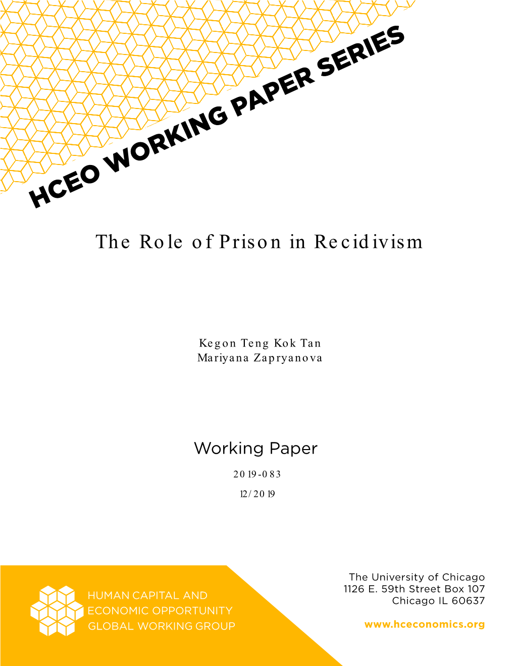 The Role of Prison in Recidivism