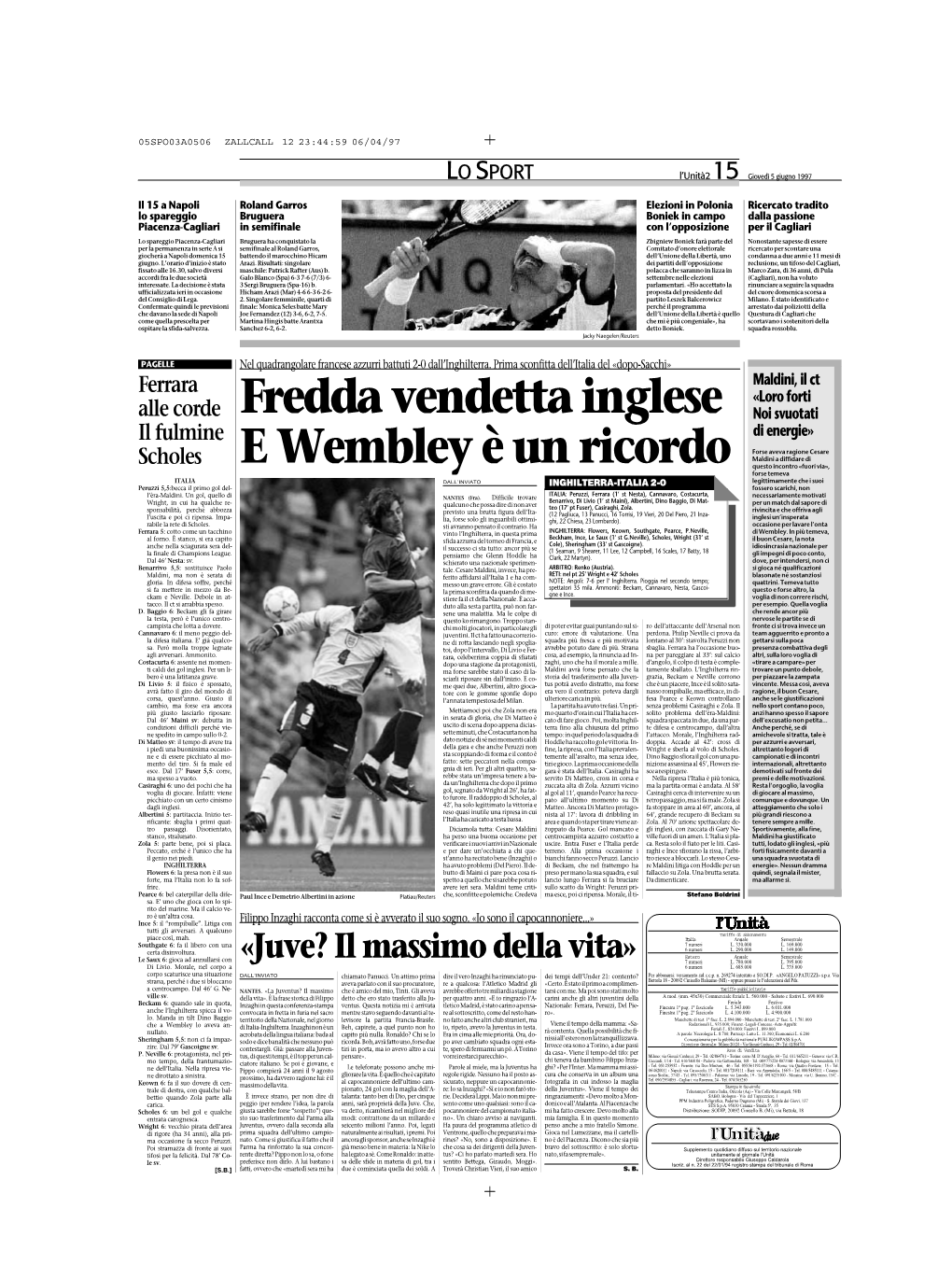 Fredda Vendetta Inglese E Wembley È Un Ricordo