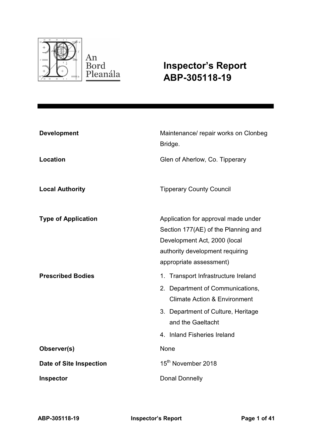 Report Template Normal Planning Appeal