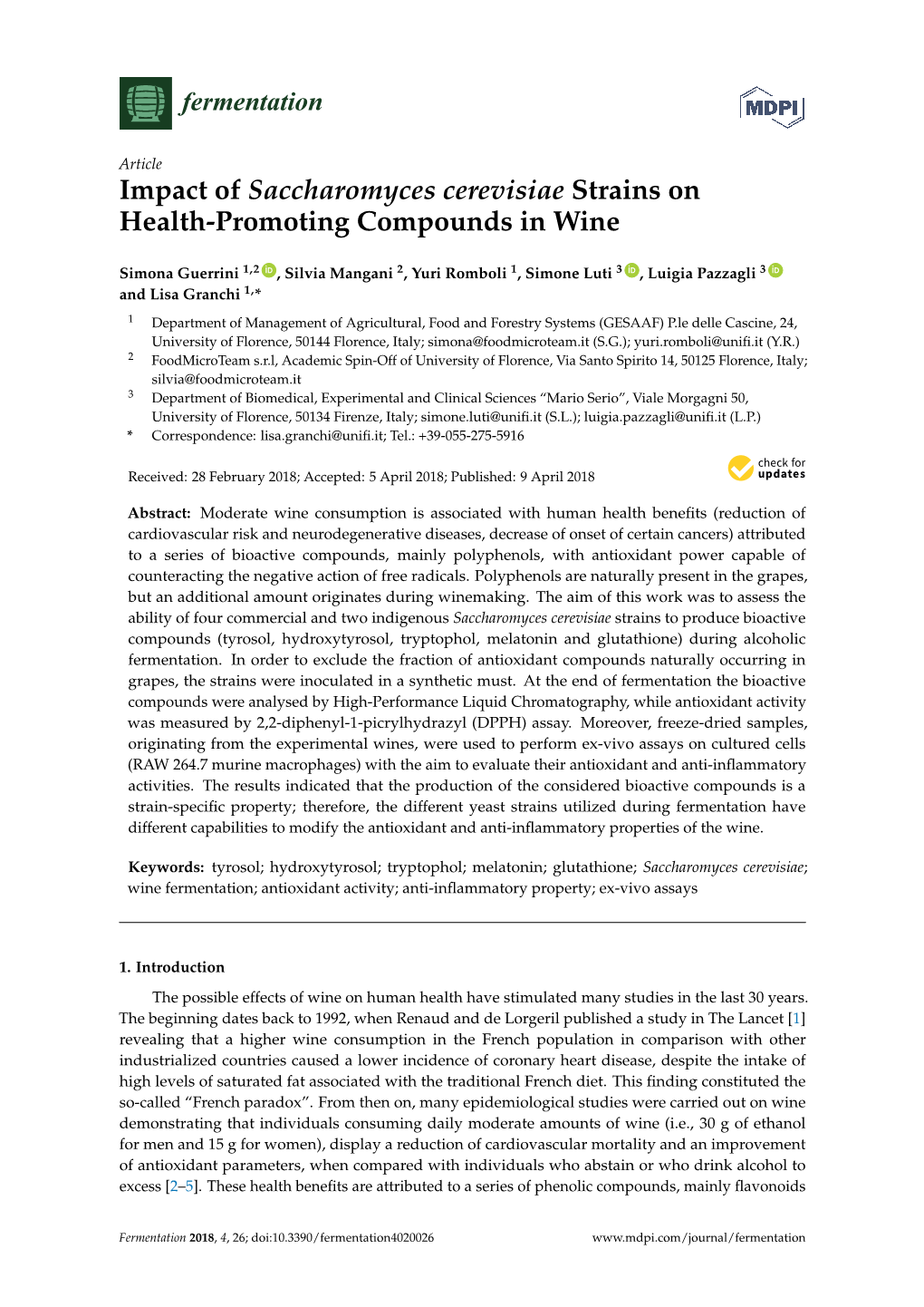 Impact of Saccharomyces Cerevisiae Strains on Health-Promoting Compounds in Wine