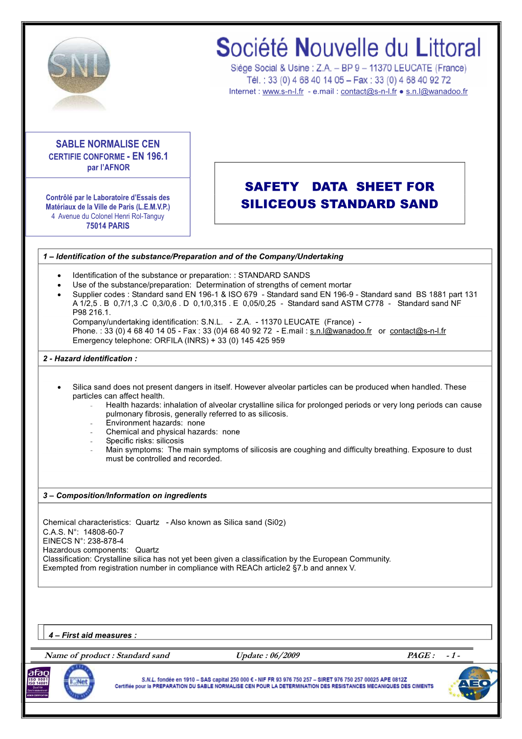 Safety Data Sheet