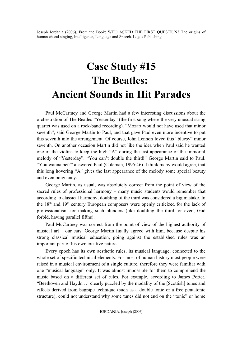 The Beatles: Ancient Sounds in Hit Parades