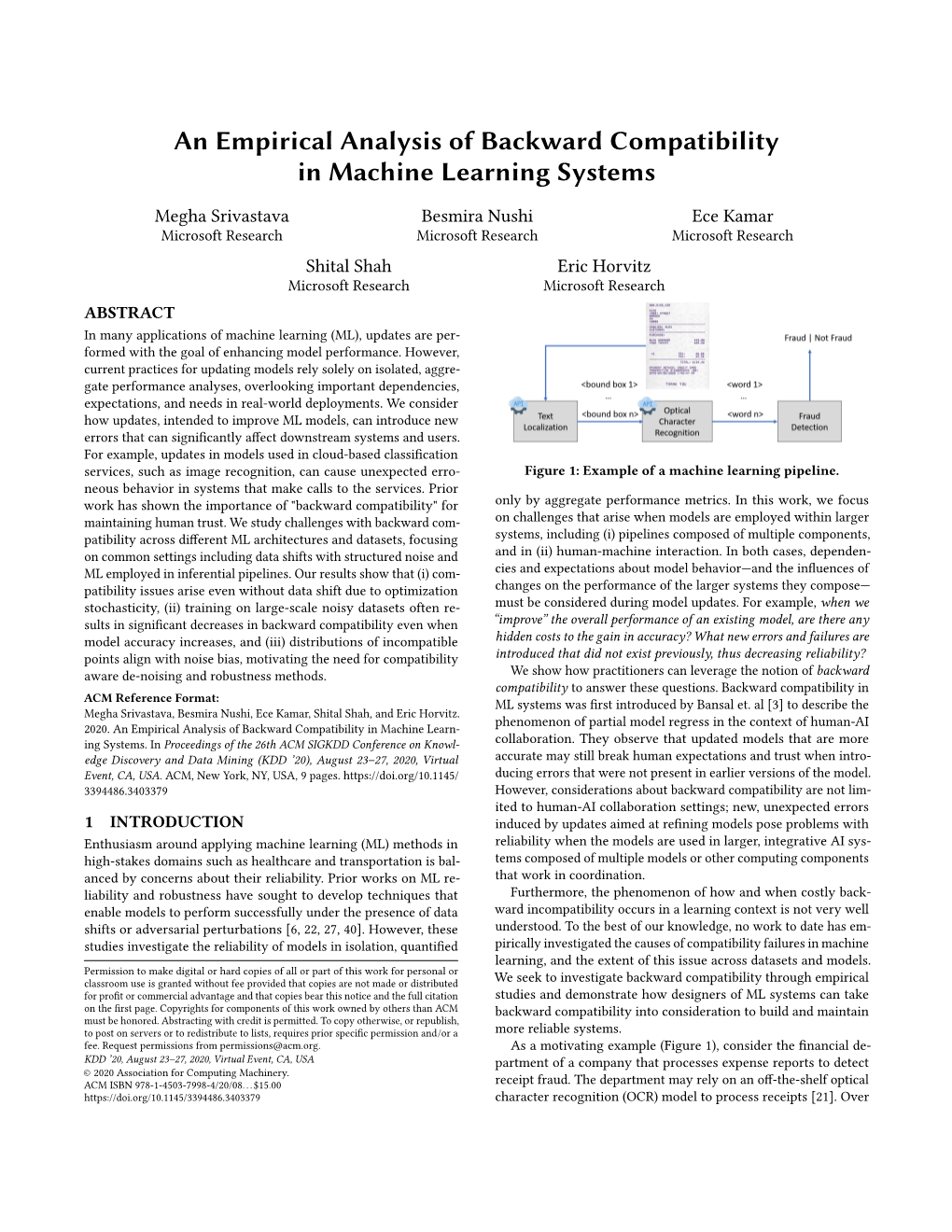 An Empirical Analysis of Backward Compatibility in Machine Learning Systems
