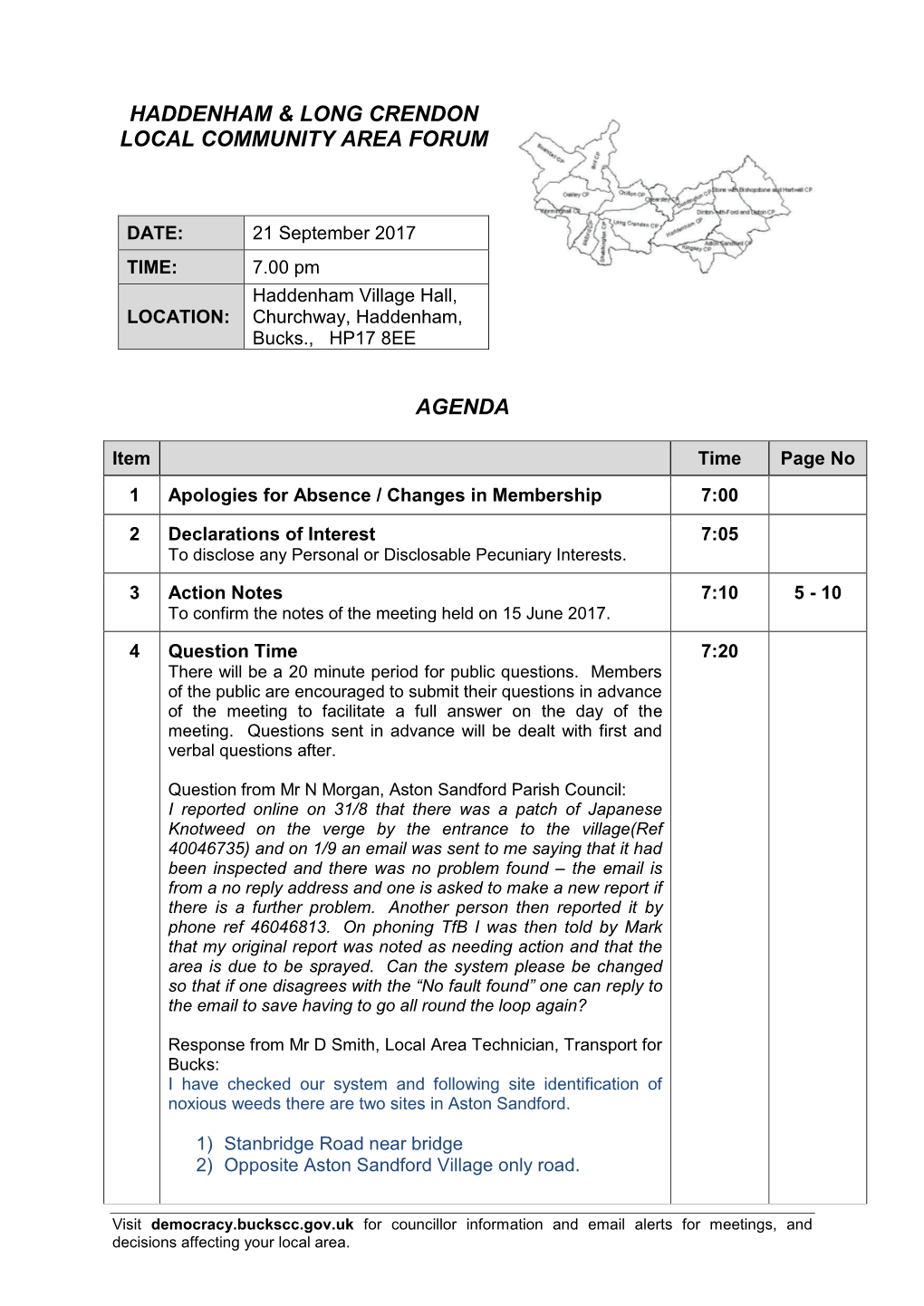 Agenda Frontsheet PDF 133 KB