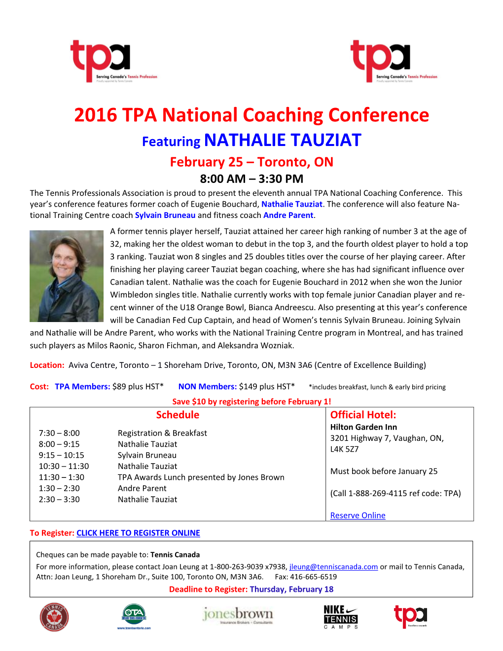 TPA National Coaching Conference Featuring NATHALIE TAUZIAT