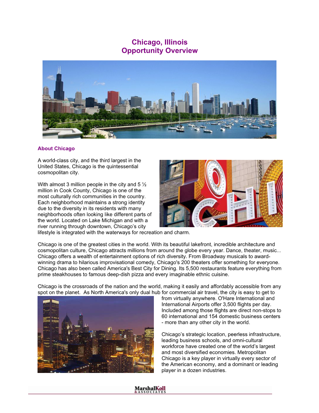 Chicago, Illinois Opportunity Overview