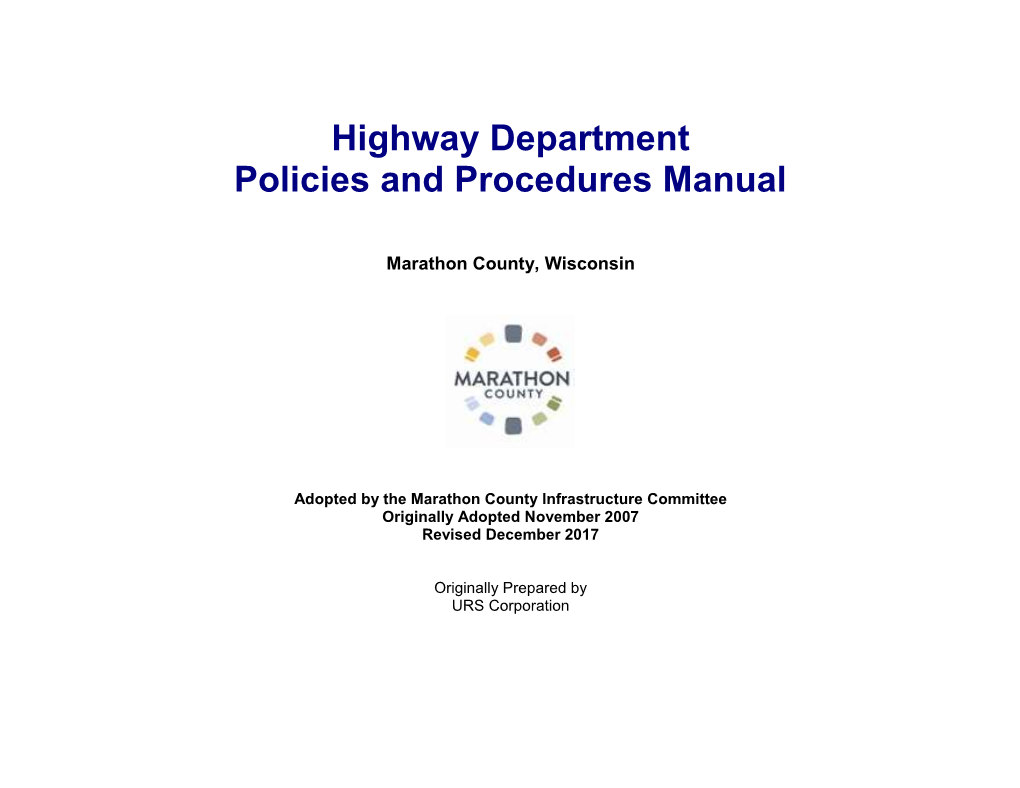Highway Department Policies & Procedures Manual